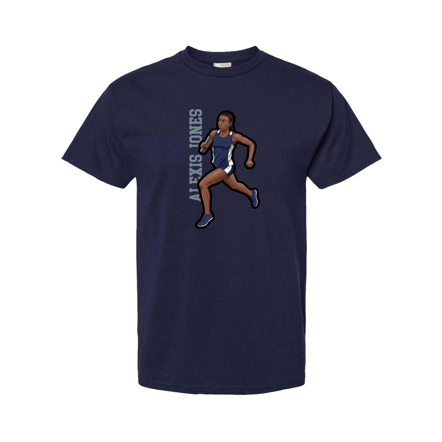 Youth Tee — Name Vertical in Navy