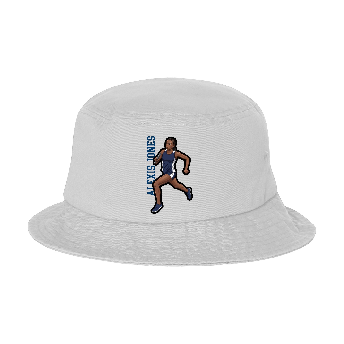 Bucket Cap — Name Vertical in White