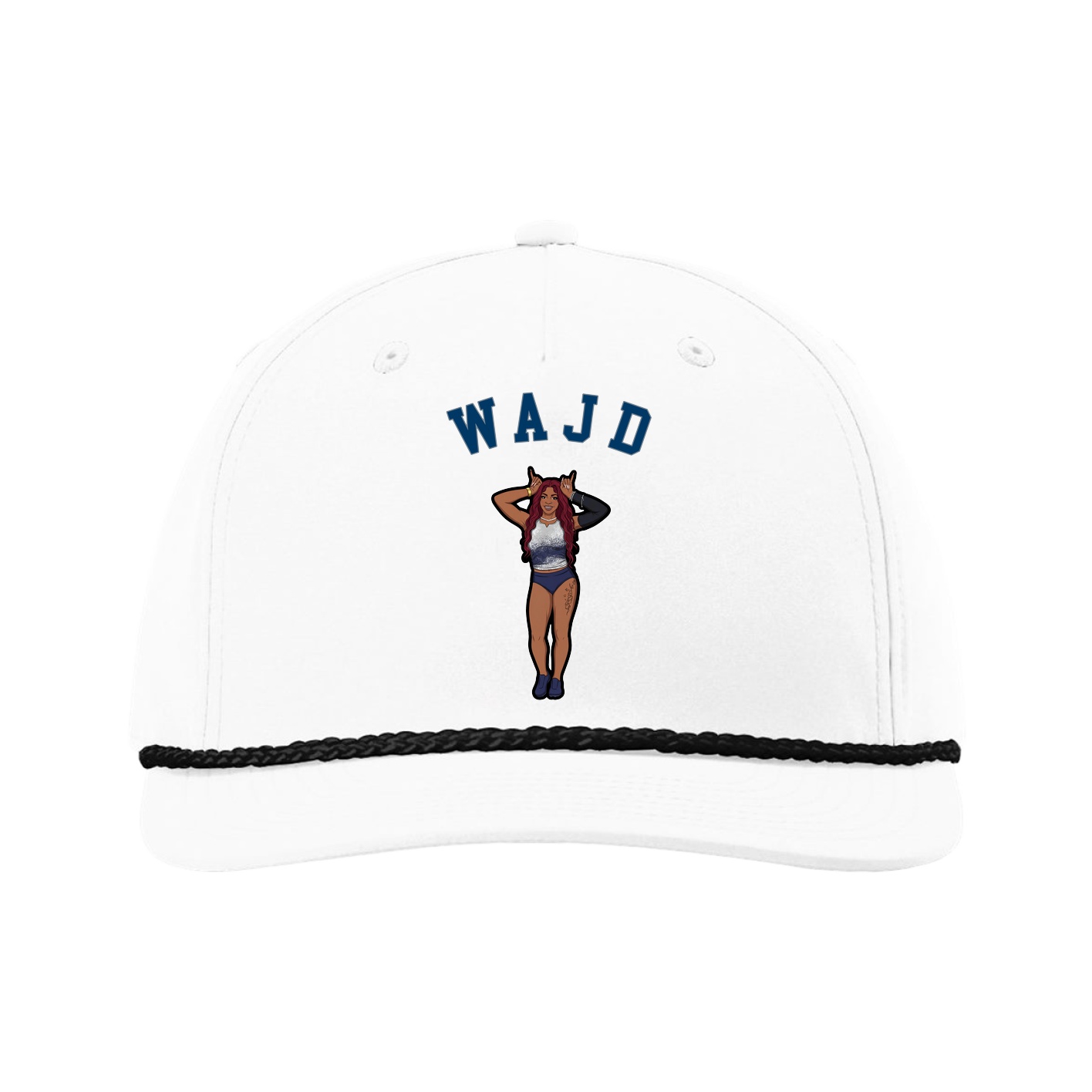 Five-Panel Classic Rope Cap — Shirsey Arch in White