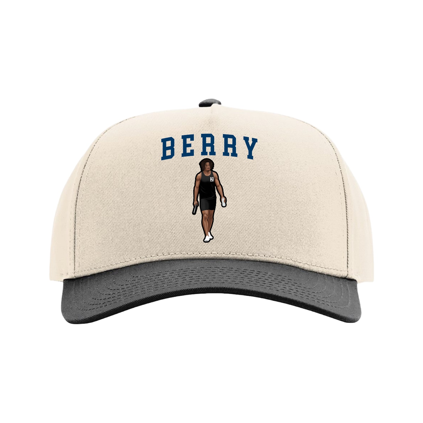 Full Fabric Five-Panel Champ Cap — Shirsey in Cream/Black