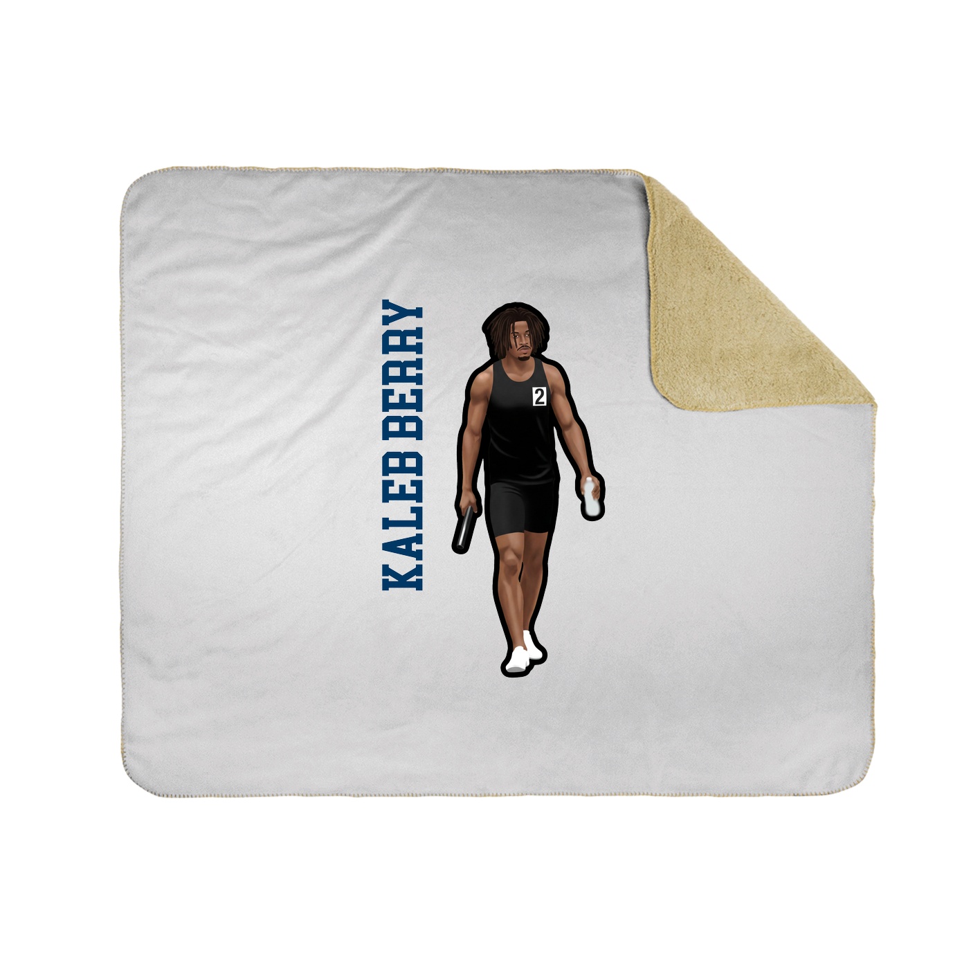 Throw Blanket — Name Vertical in White