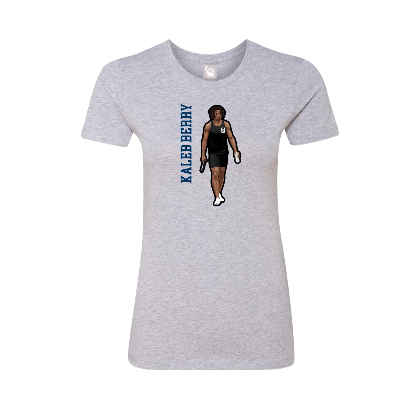 Womens Tee — Name Vertical in Grey