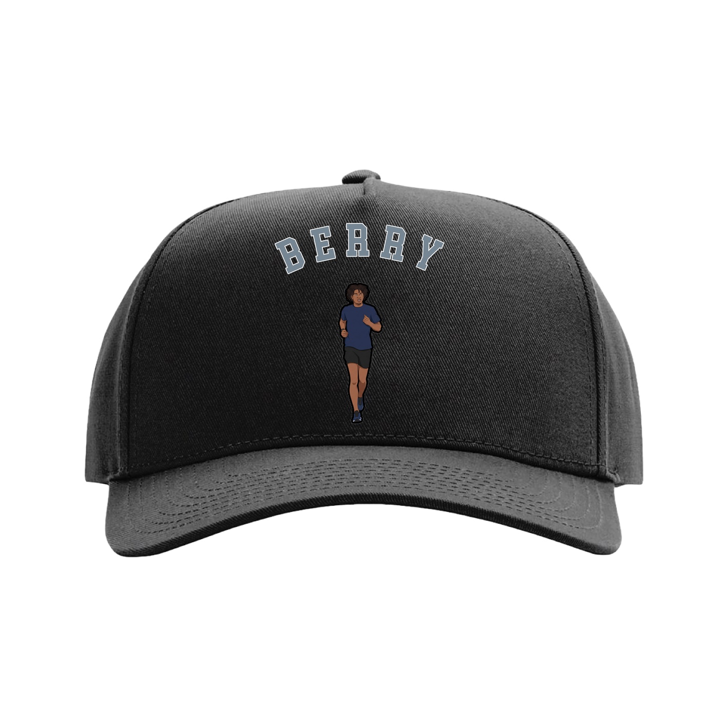 Full Fabric Five-Panel Champ Cap — Shirsey Arch in Black