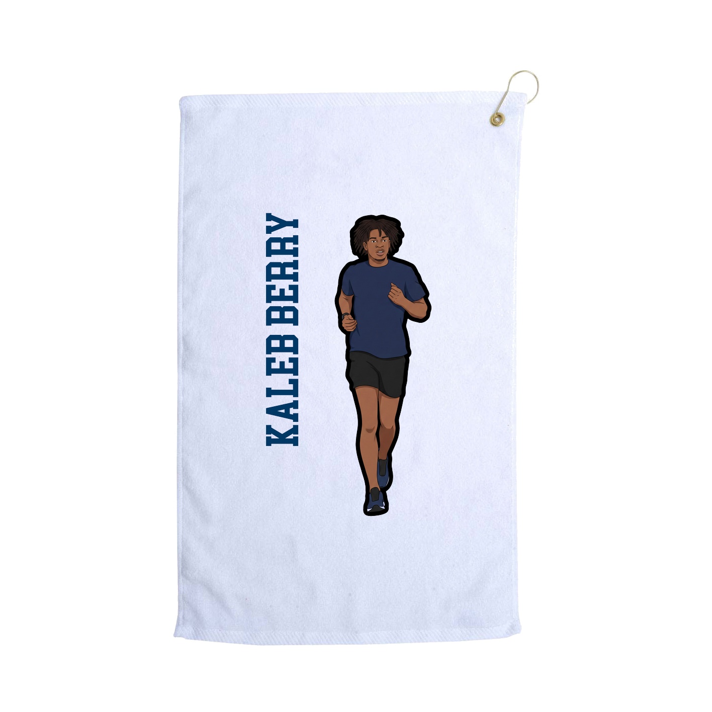 Golf Towel — Name Vertical in White