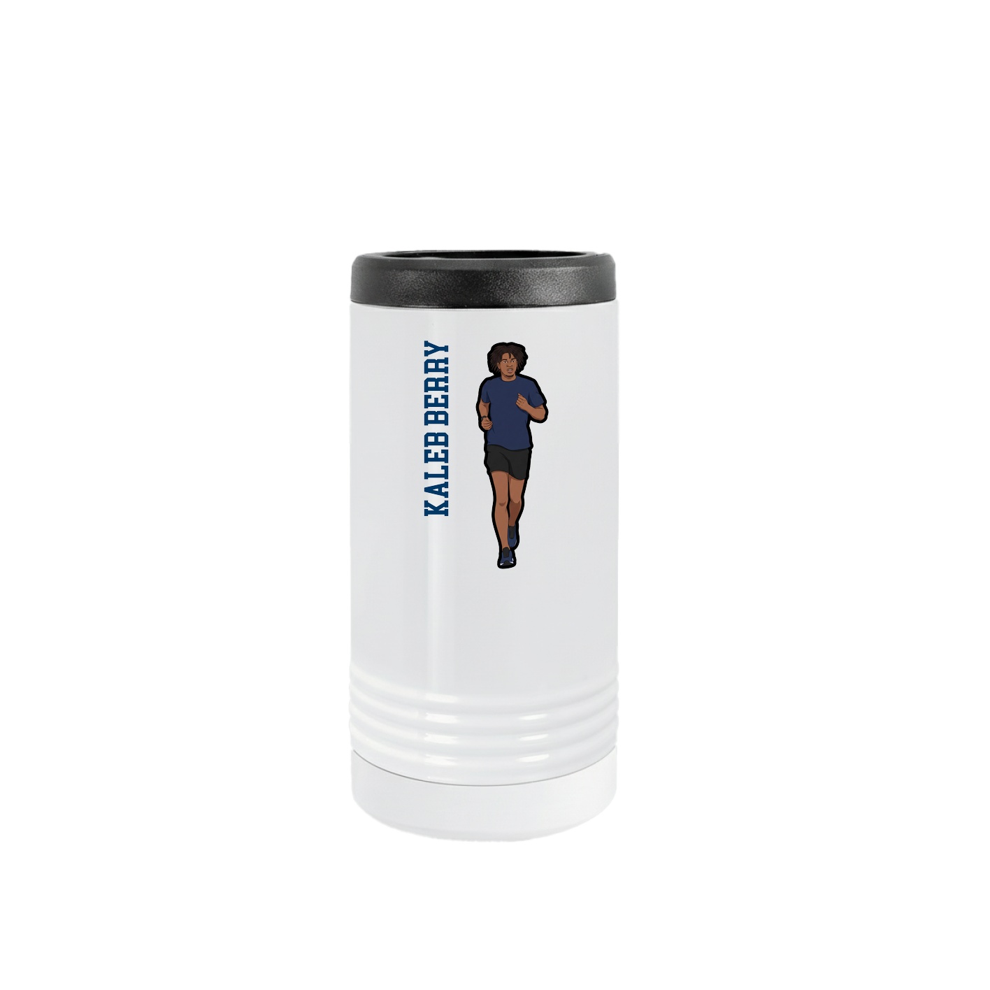 Slim Beverage Holder — Name Vertical in White