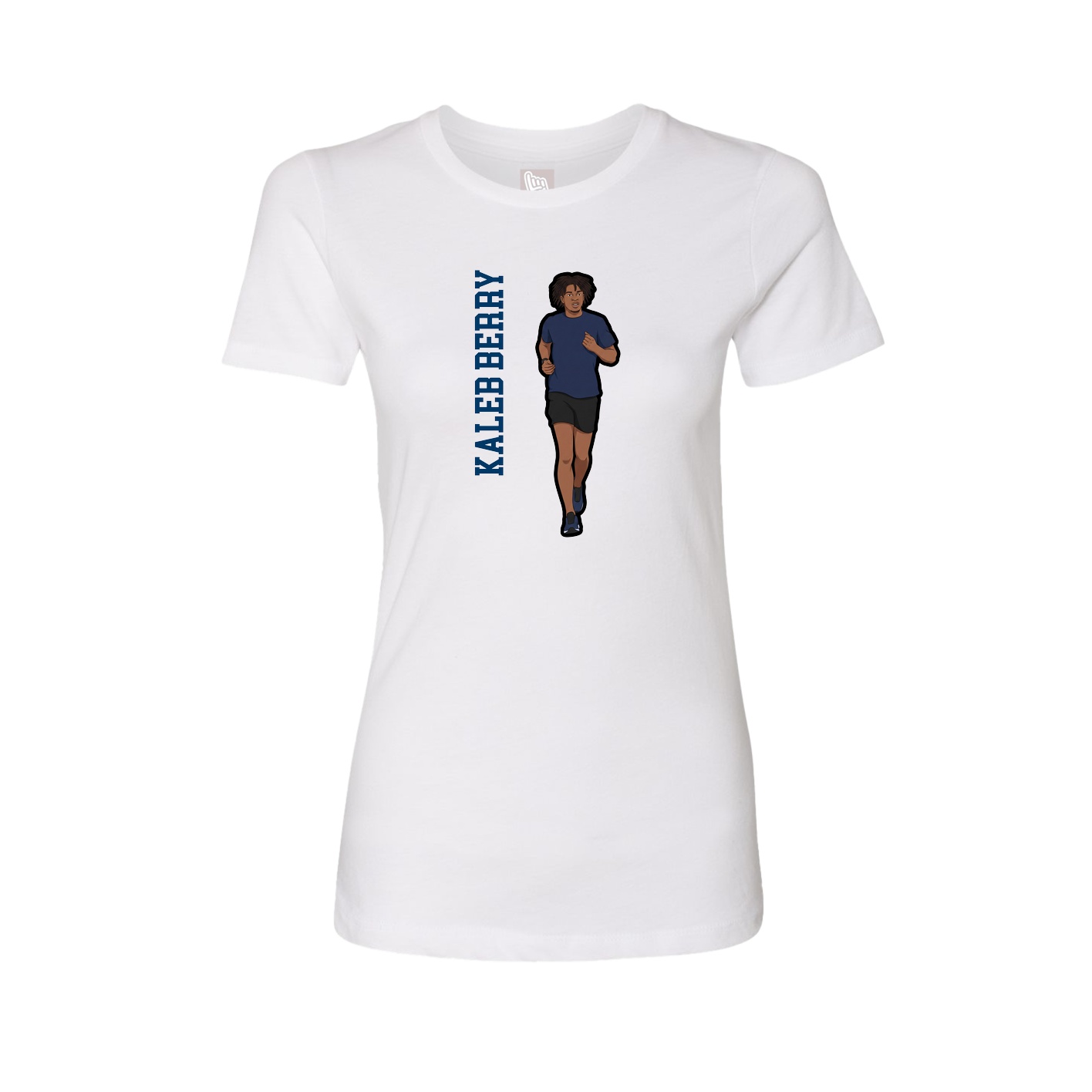 Womens Tee — Name Vertical in White