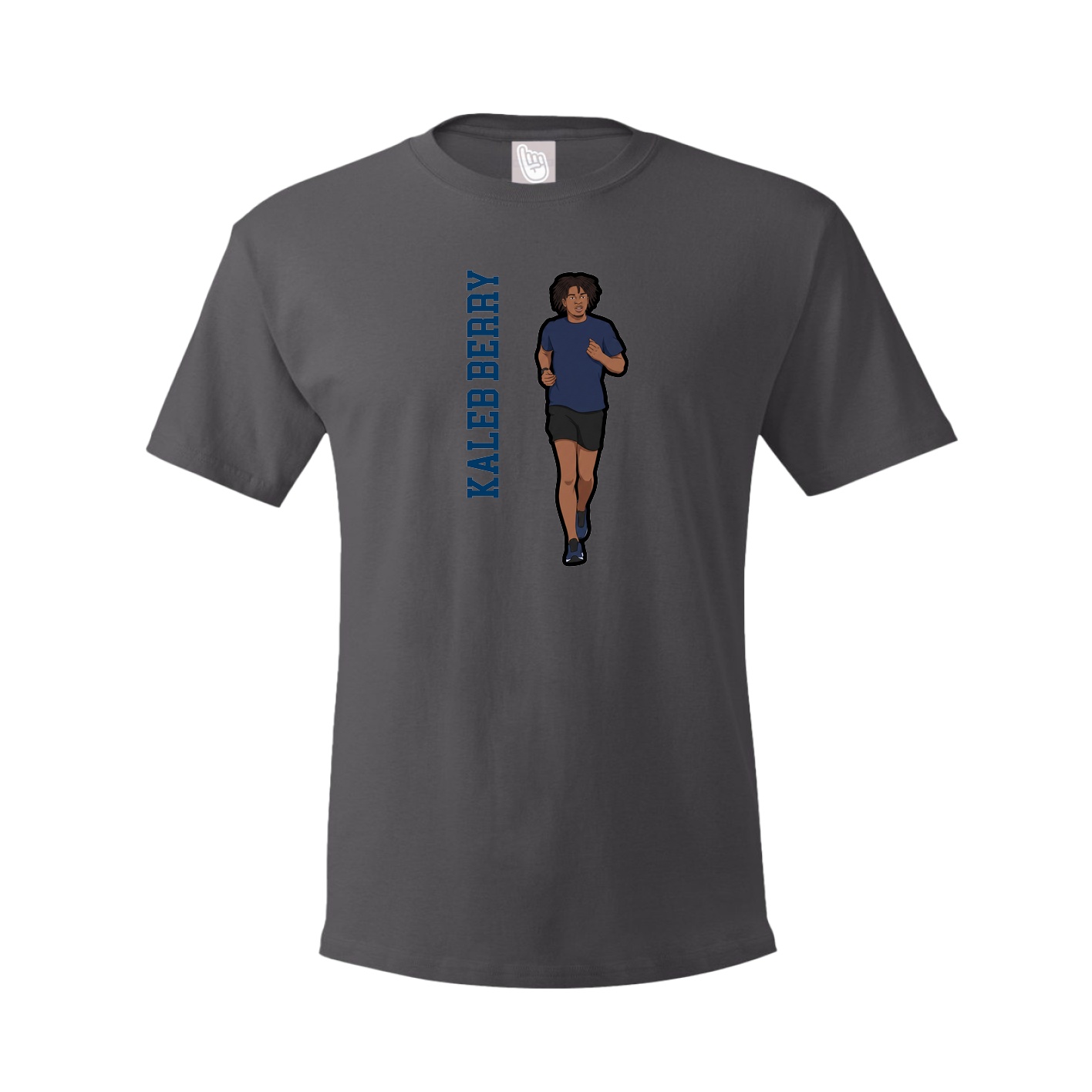 Youth Tee — Name Vertical in Grey