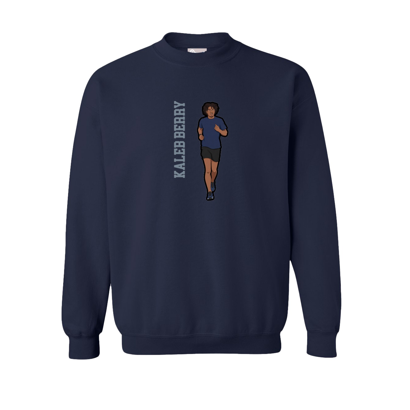 Fleece Crew — Name Vertical in Navy