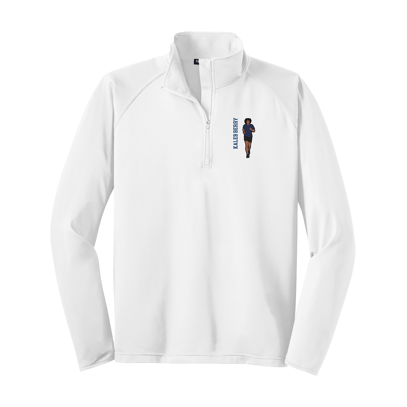 Q-Zip Pullover — Name Vertical in White
