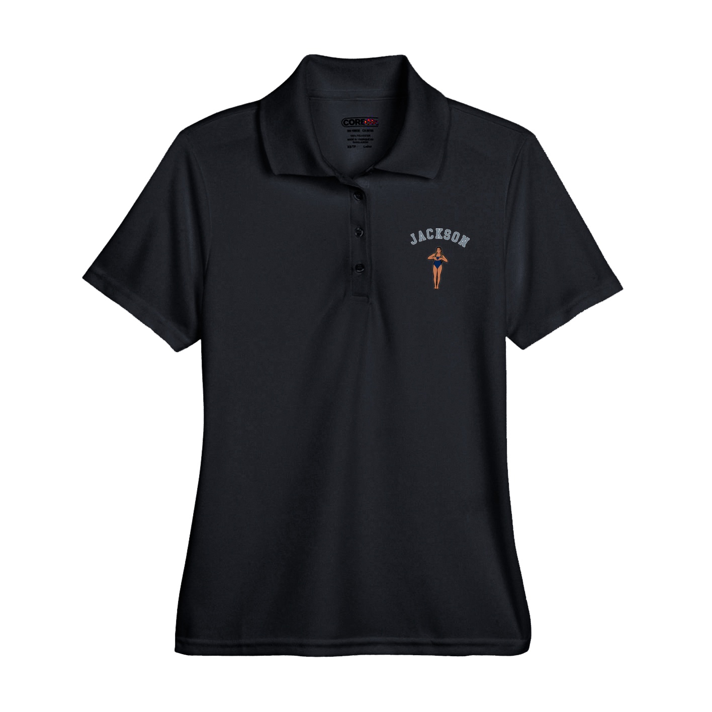Womens Performance Polo — Shirsey Arch in Black