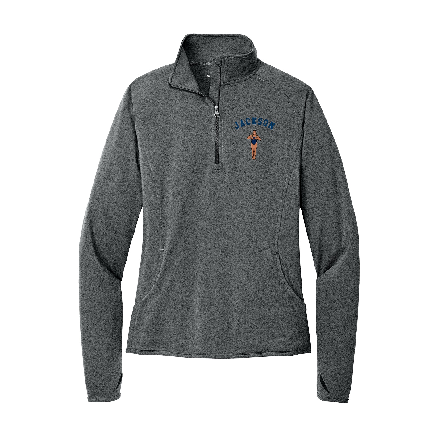Women's Q-Zip Pullover — Shirsey Arch in Grey