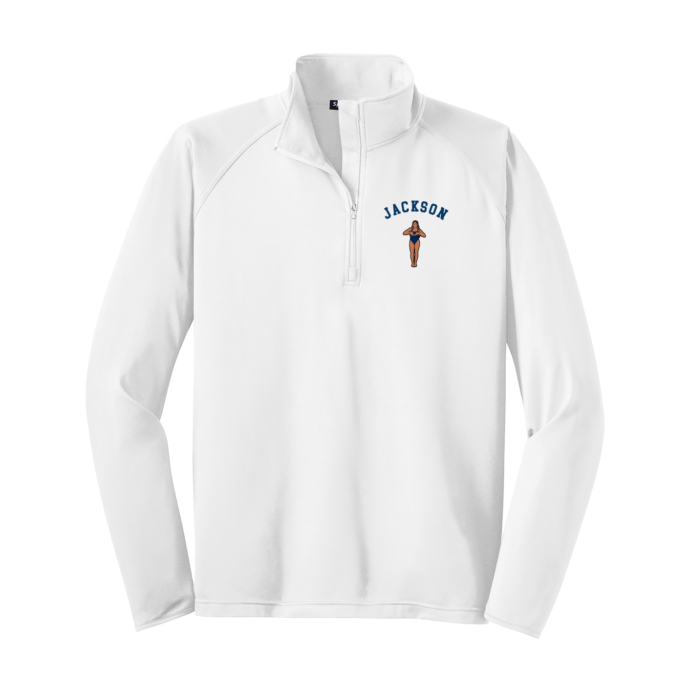 Q-Zip Pullover — Shirsey Arch in White