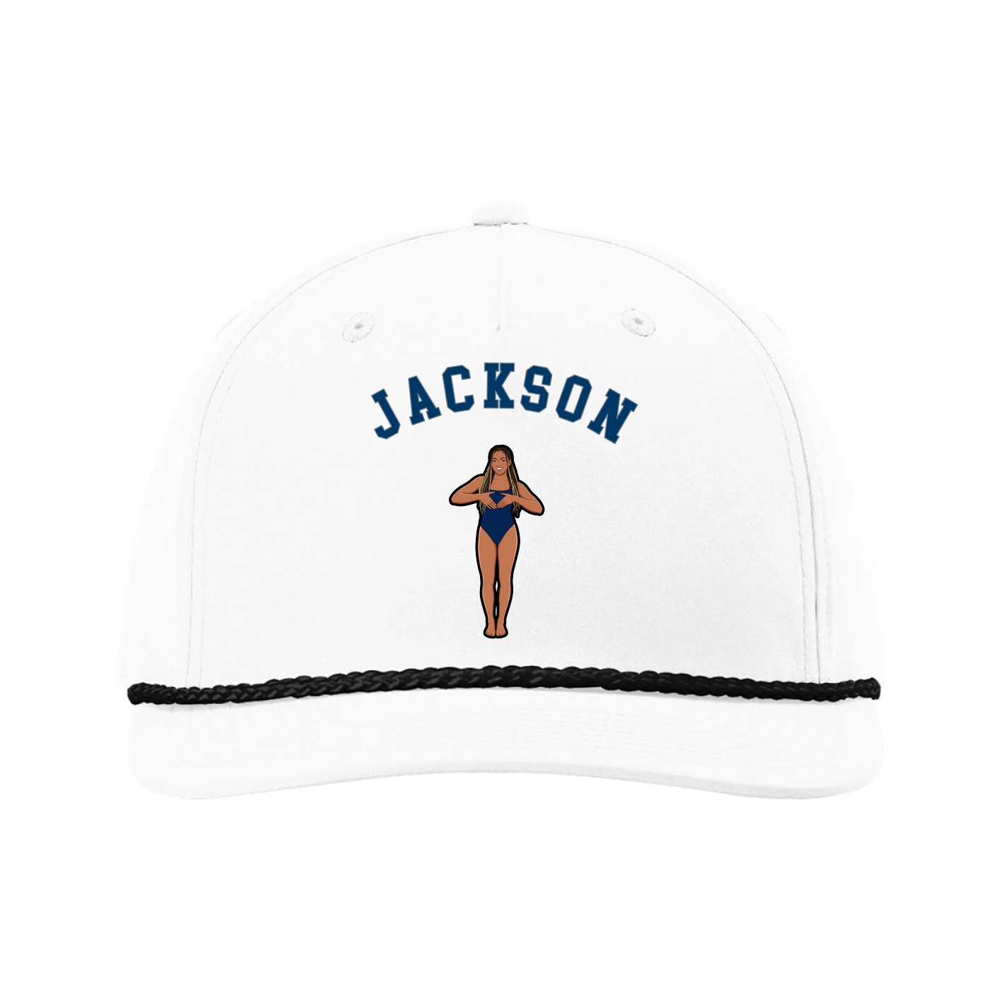 Five-Panel Classic Rope Cap — Shirsey Arch in White