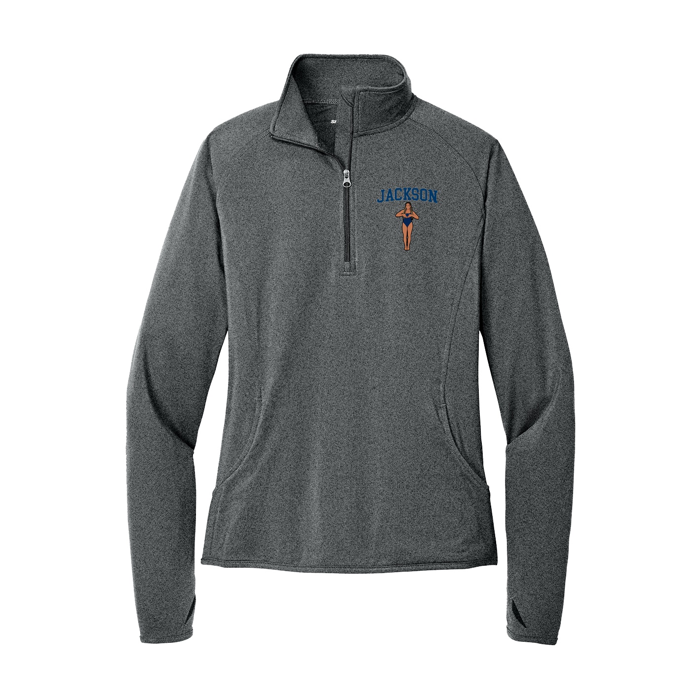 Women's Q-Zip Pullover — Shirsey in Grey