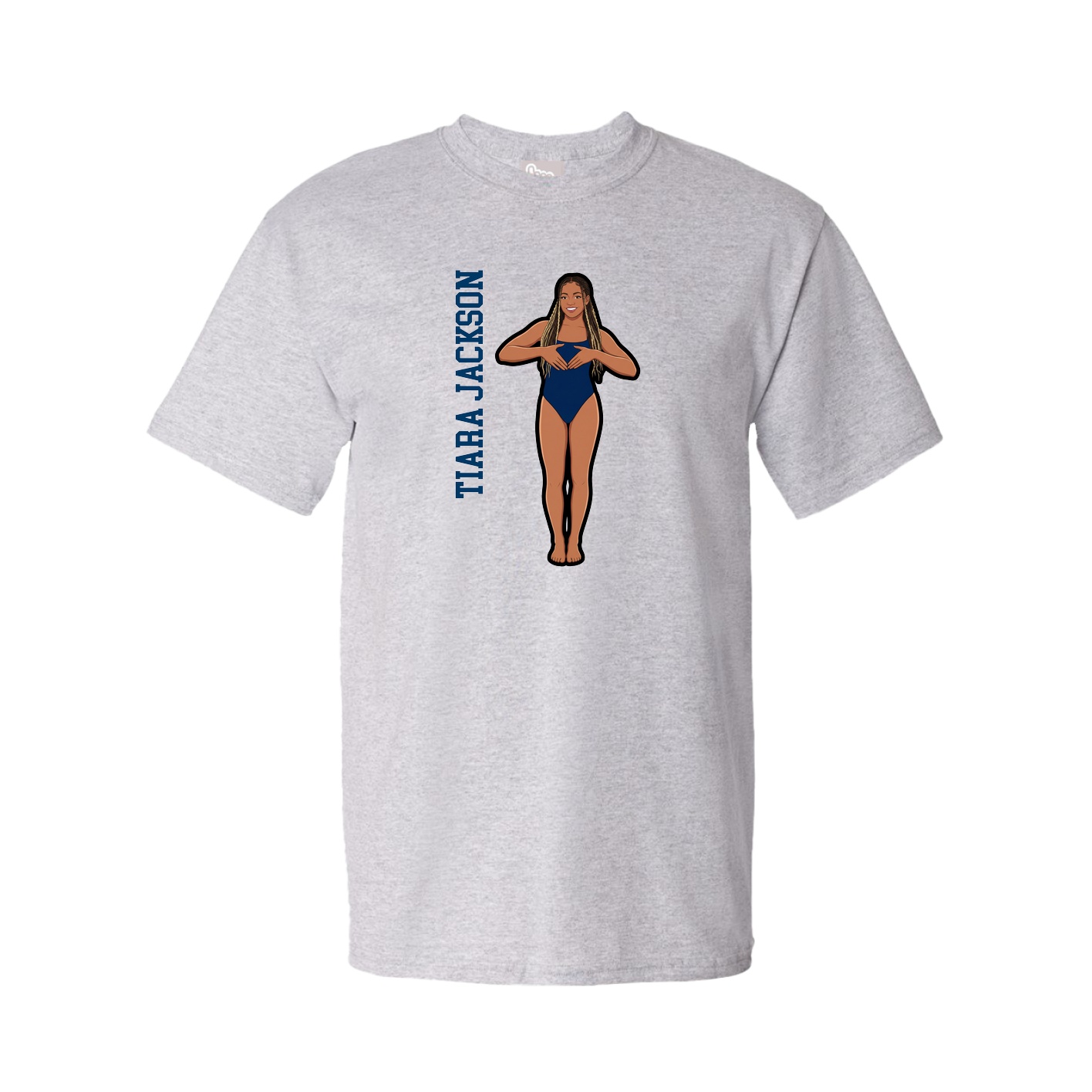 Youth Tee — Name Vertical in Grey