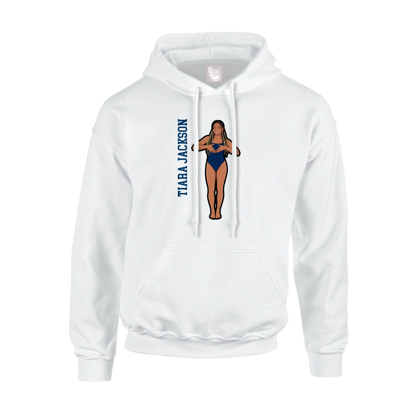 Youth Hoodie — Name Vertical in White