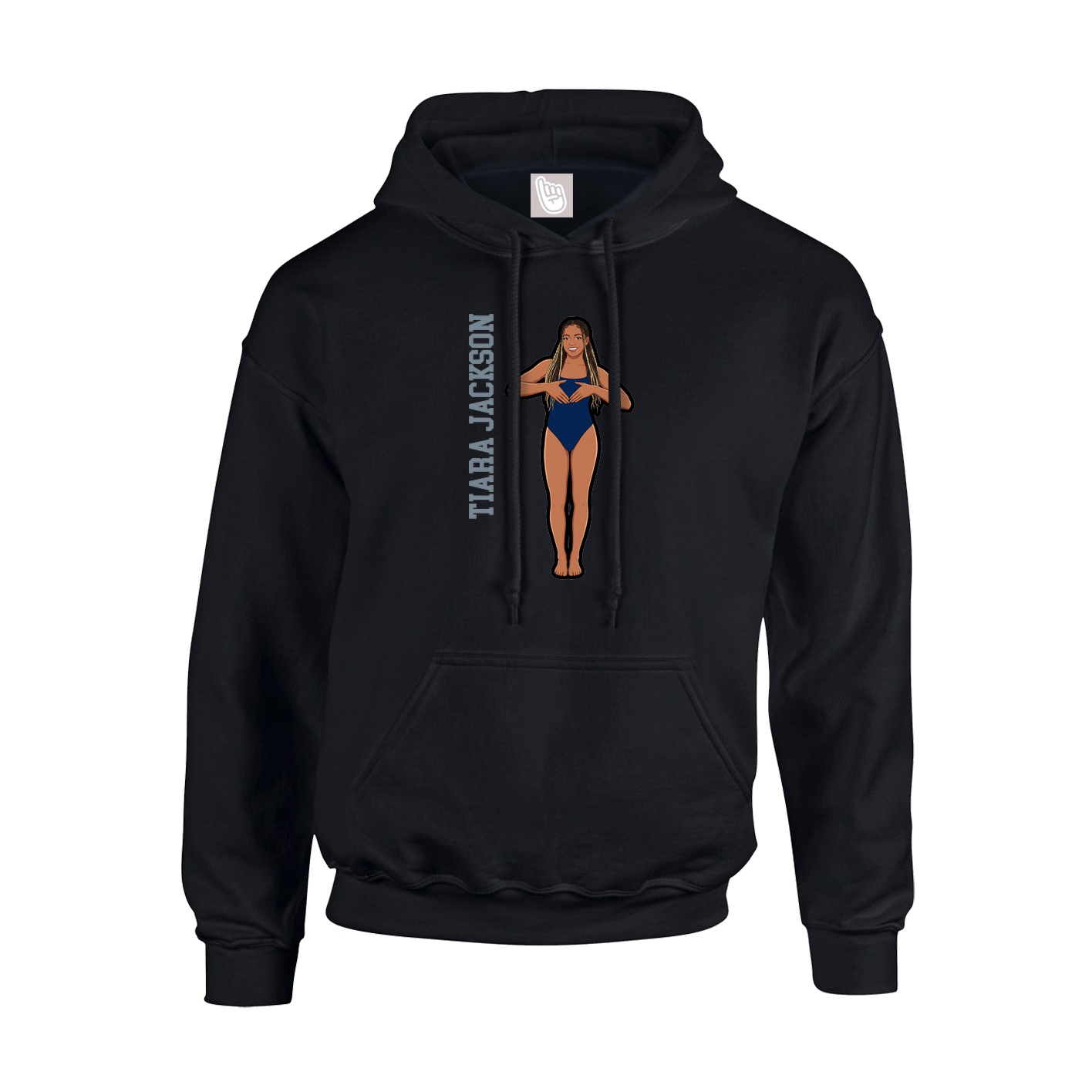 Youth Hoodie — Name Vertical in Black