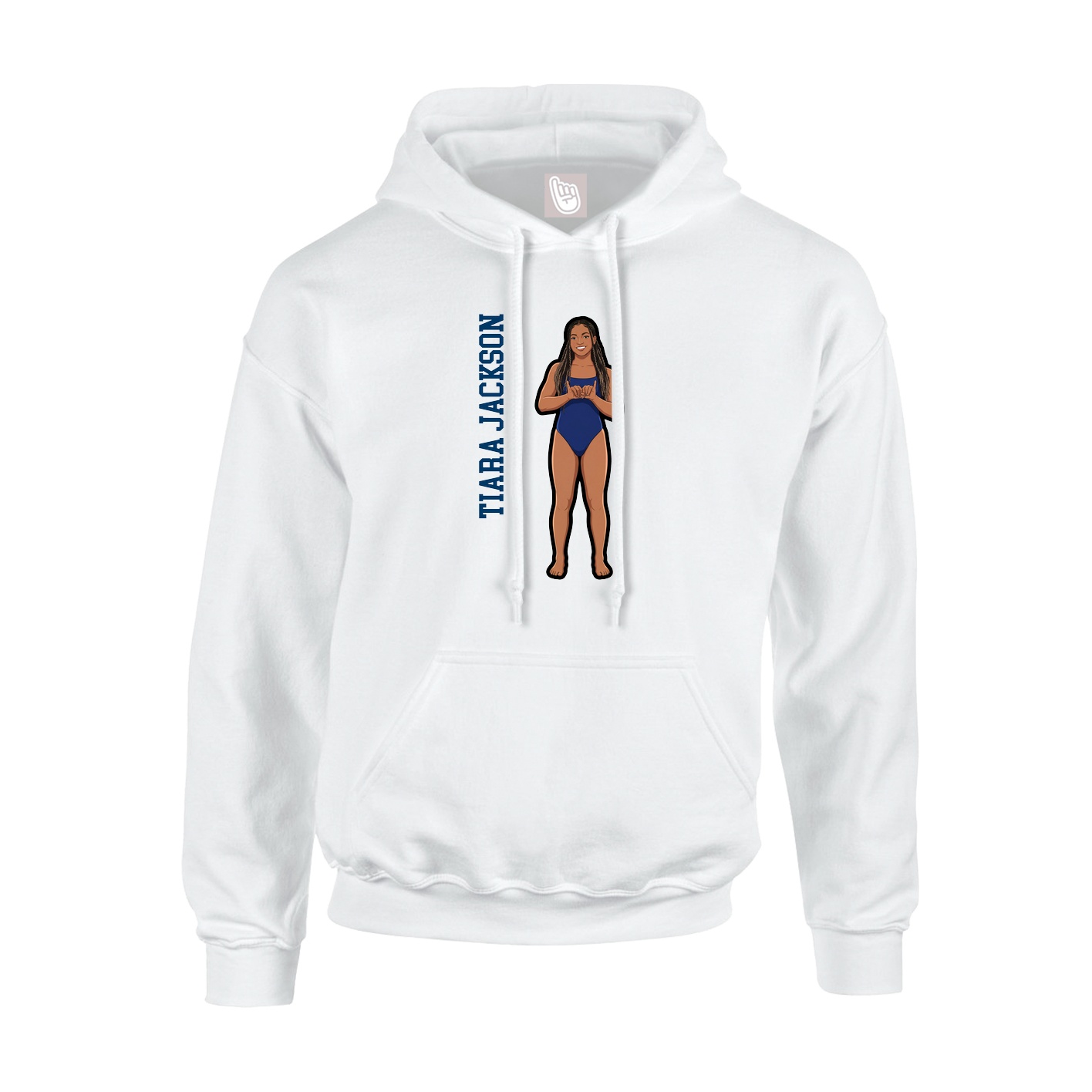 Hoodie — Name Vertical in White