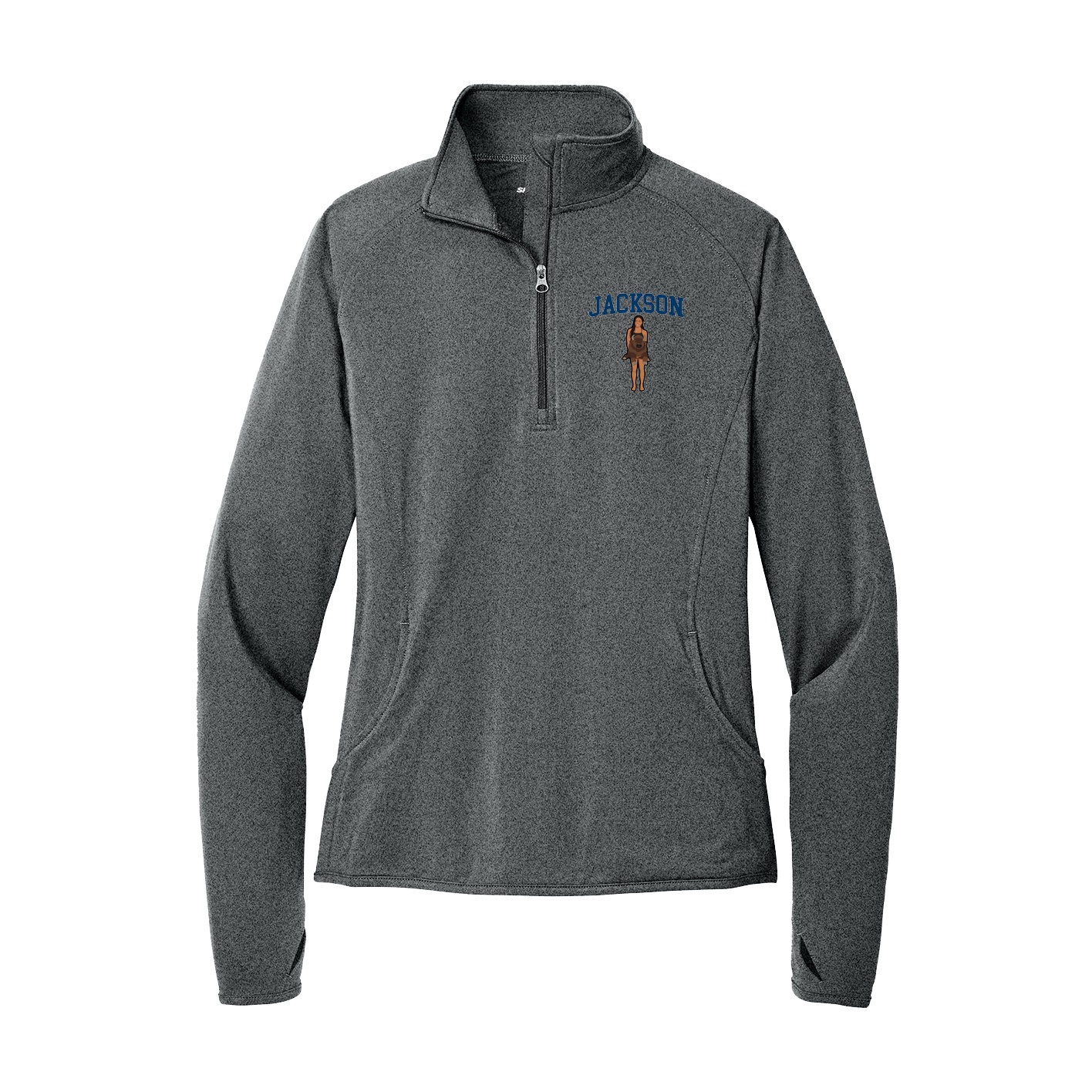Women's Q-Zip Pullover — Shirsey in Grey