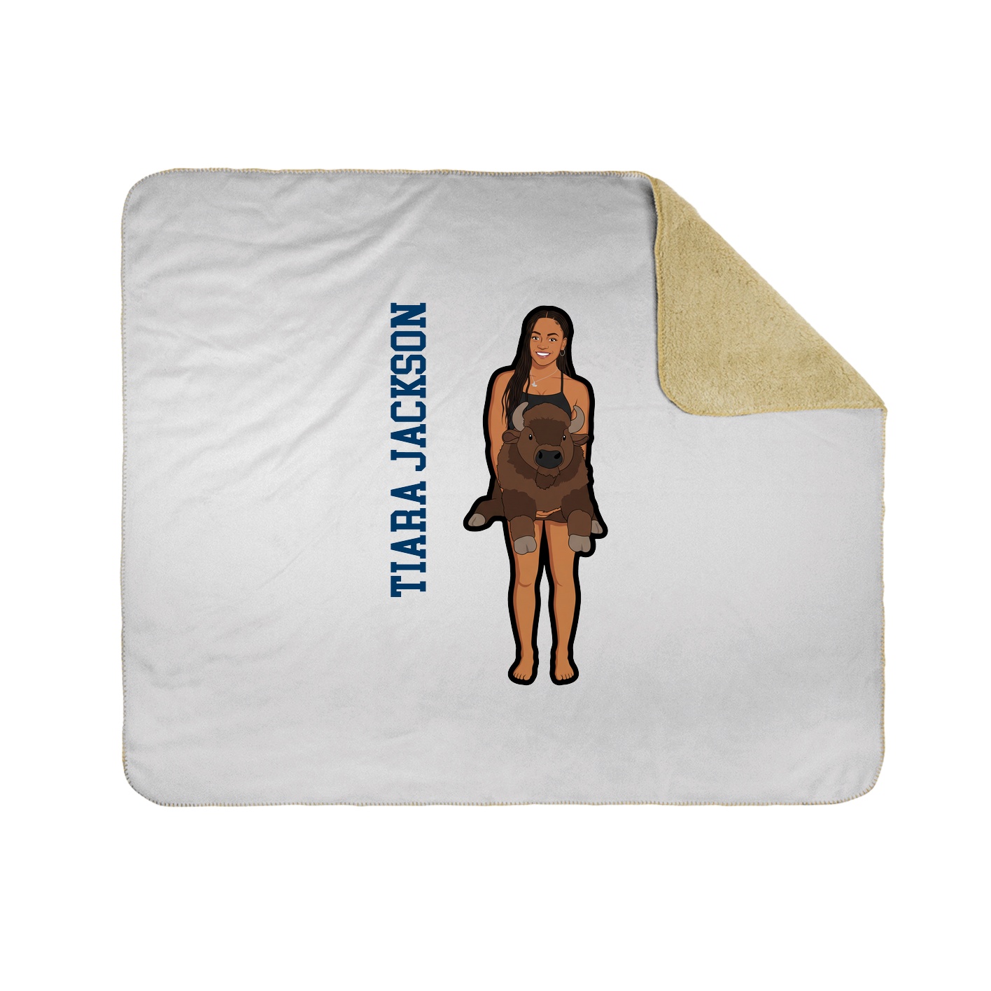 Throw Blanket — Name Vertical in White