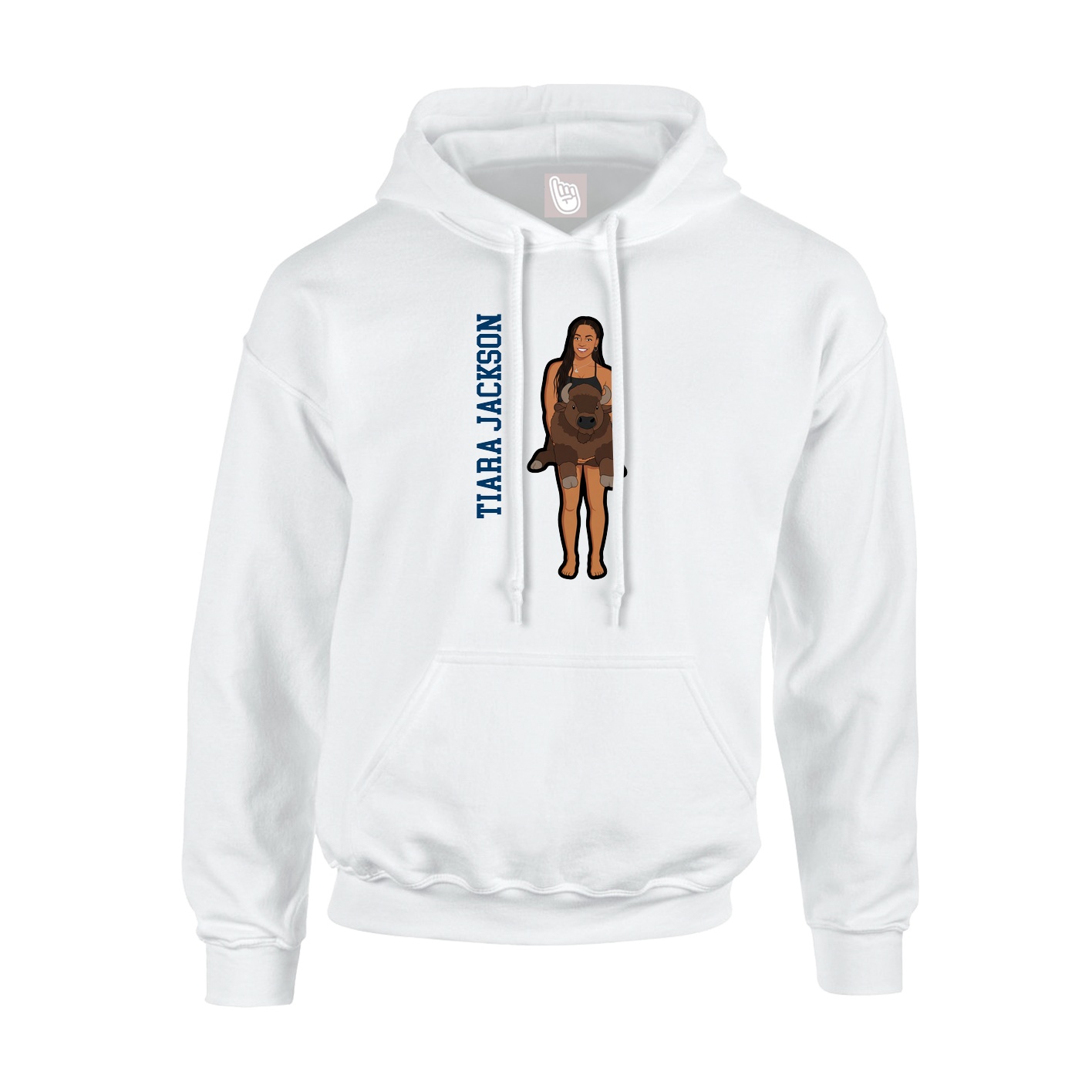 Hoodie — Name Vertical in White