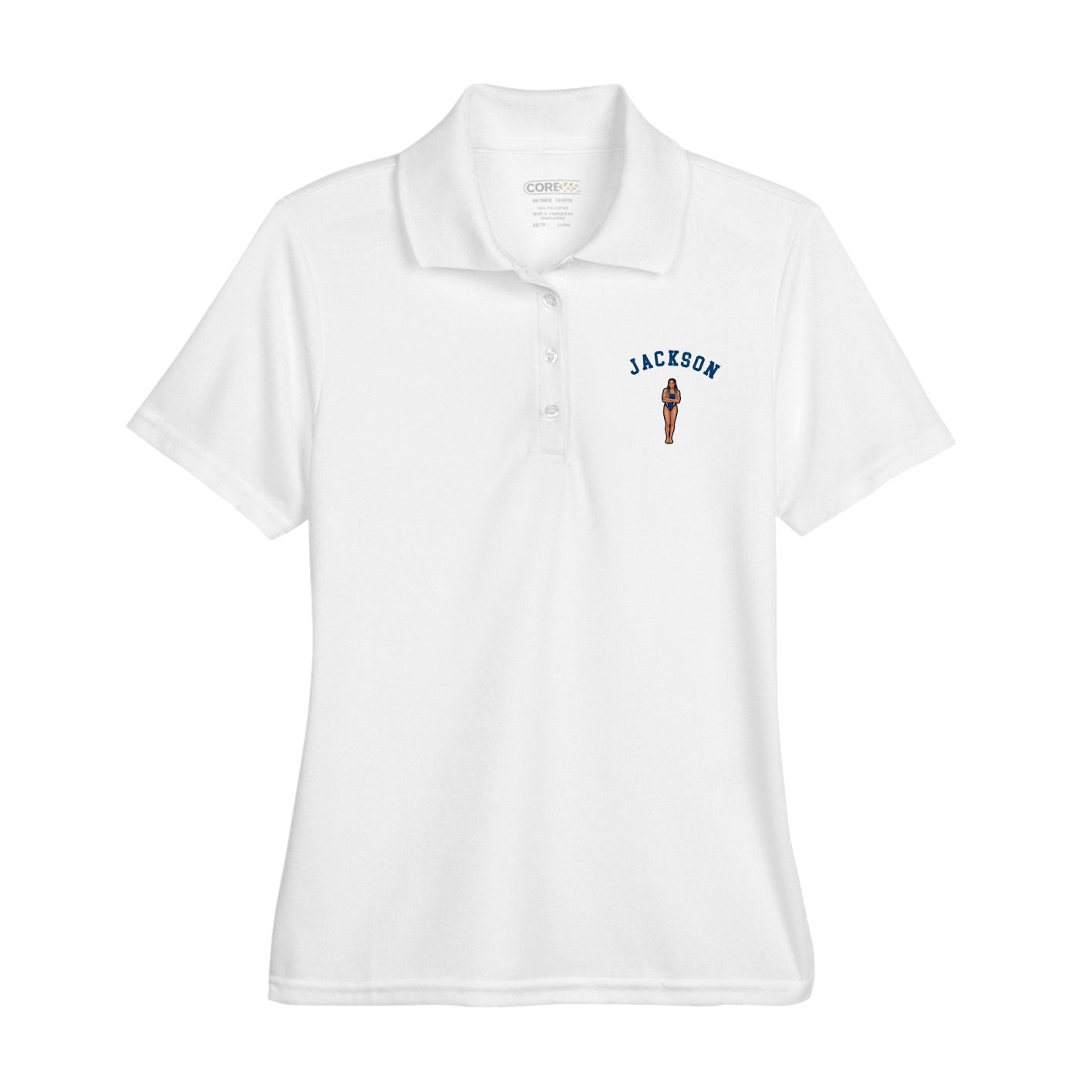 Womens Performance Polo — Shirsey Arch in White
