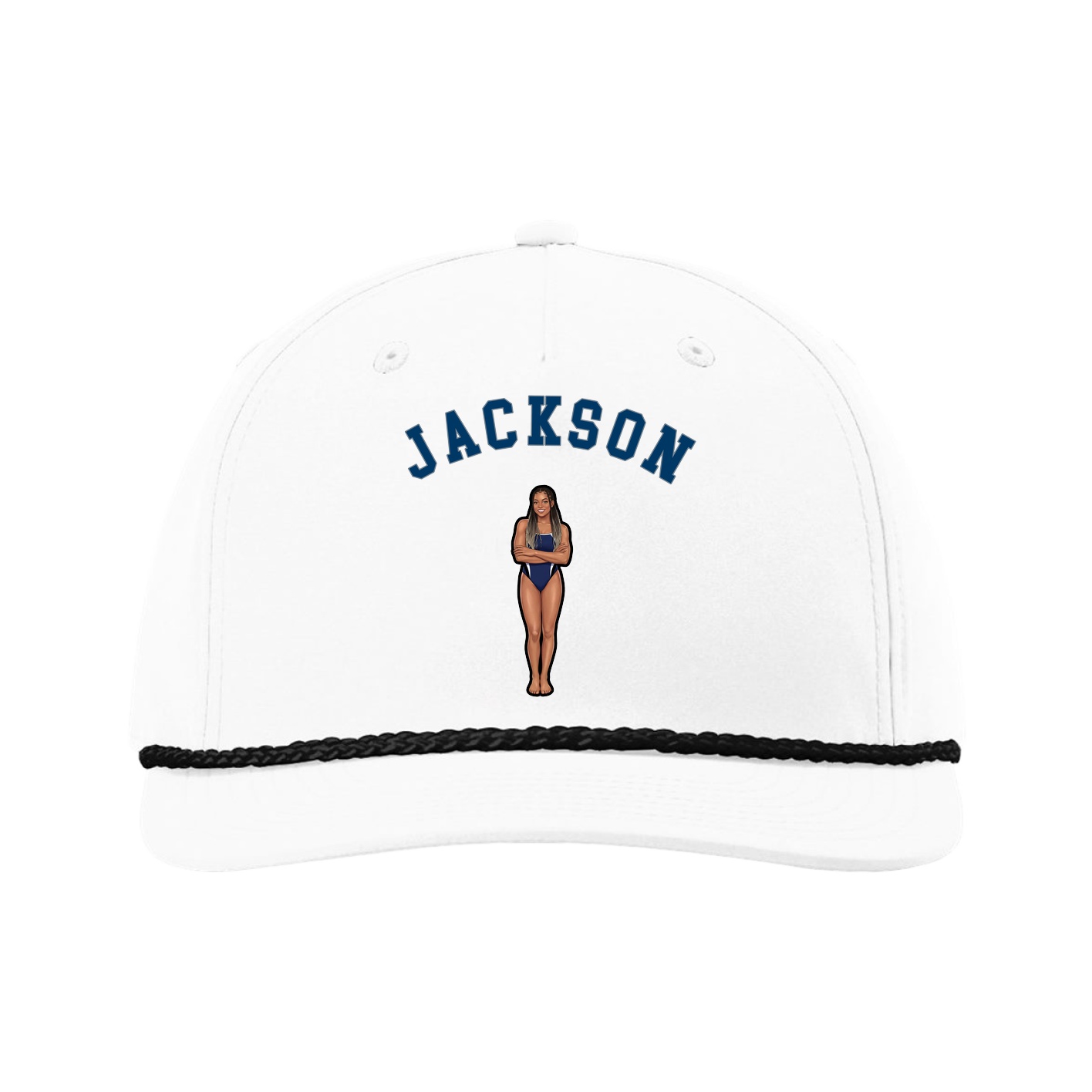 Five-Panel Classic Rope Cap — Shirsey Arch in White