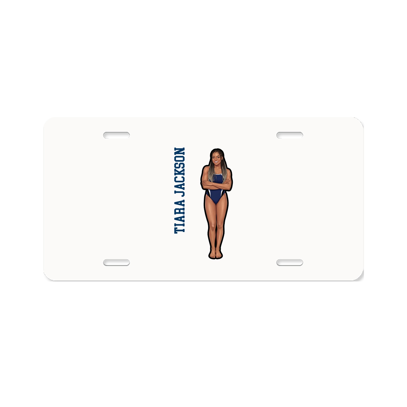 License Plate — Name Vertical in Classic