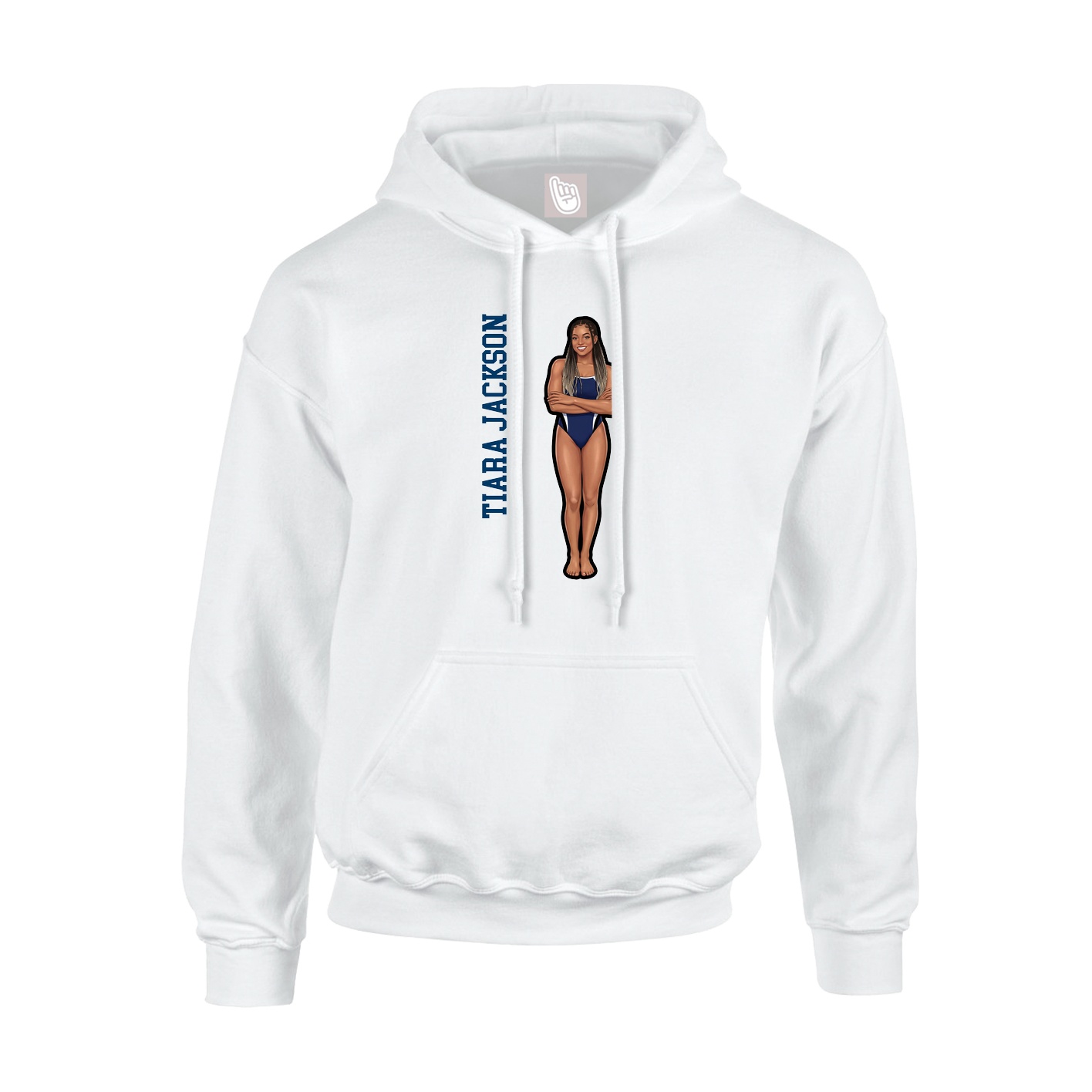 Youth Hoodie — Name Vertical in White