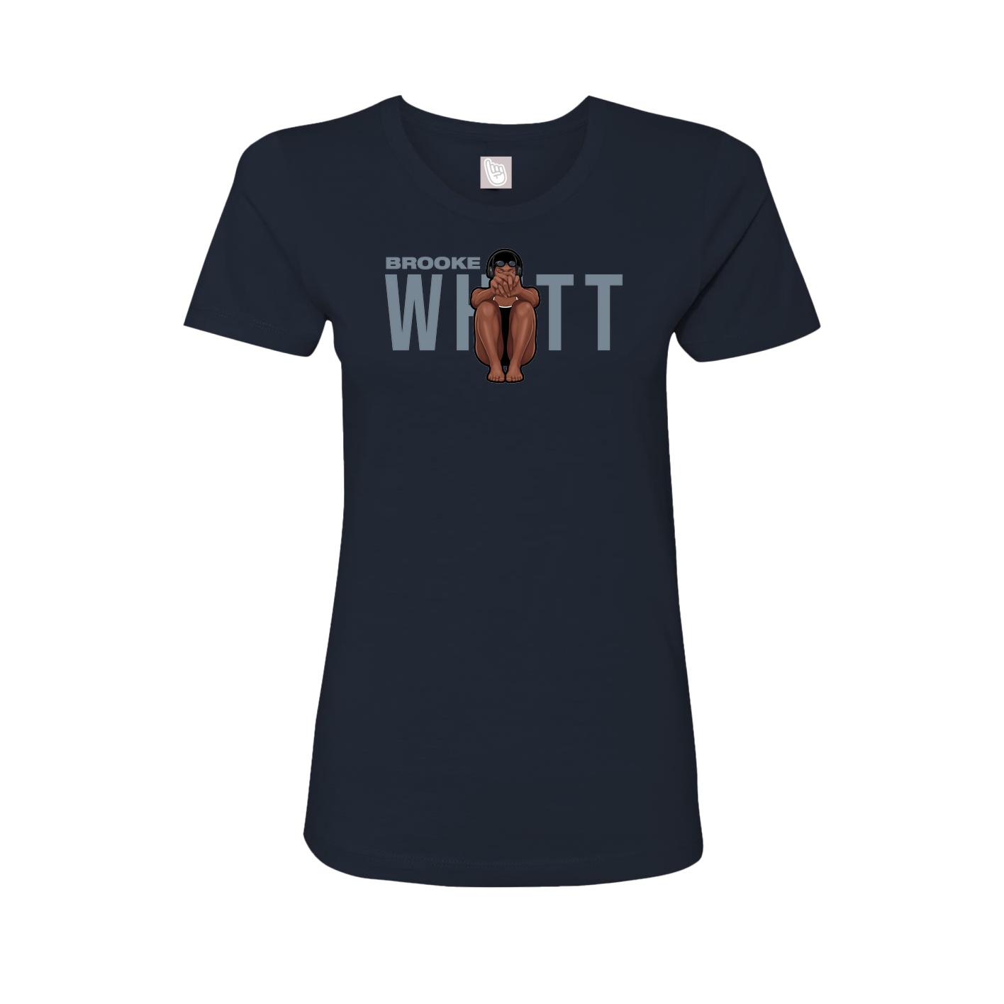 Fitted Women's Tee — Player Name in Navy