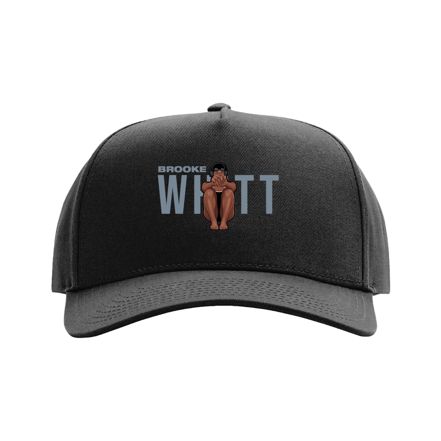 Full Fabric Five-Panel Champ Cap — Player Name in Black