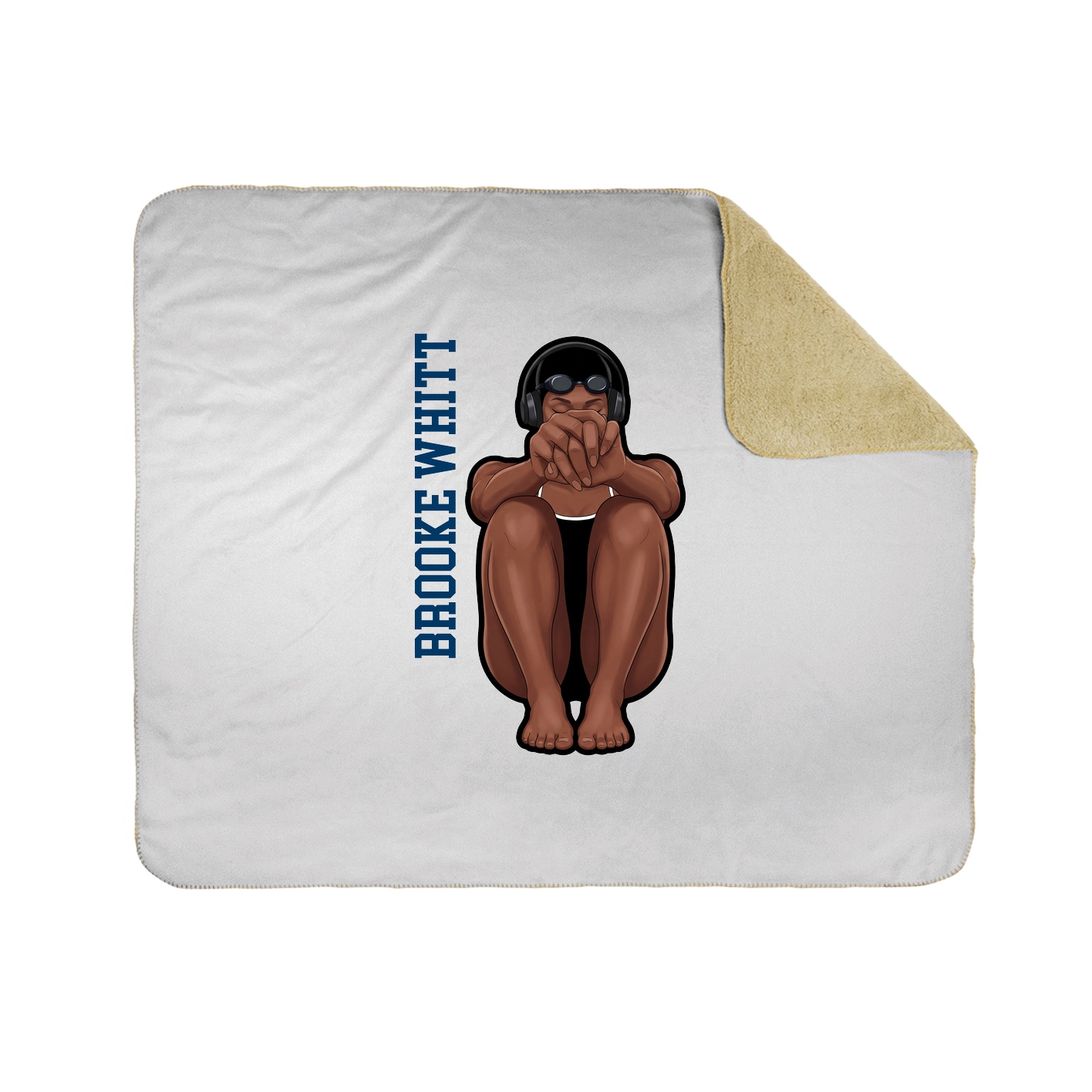 Throw Blanket — Name Vertical in White