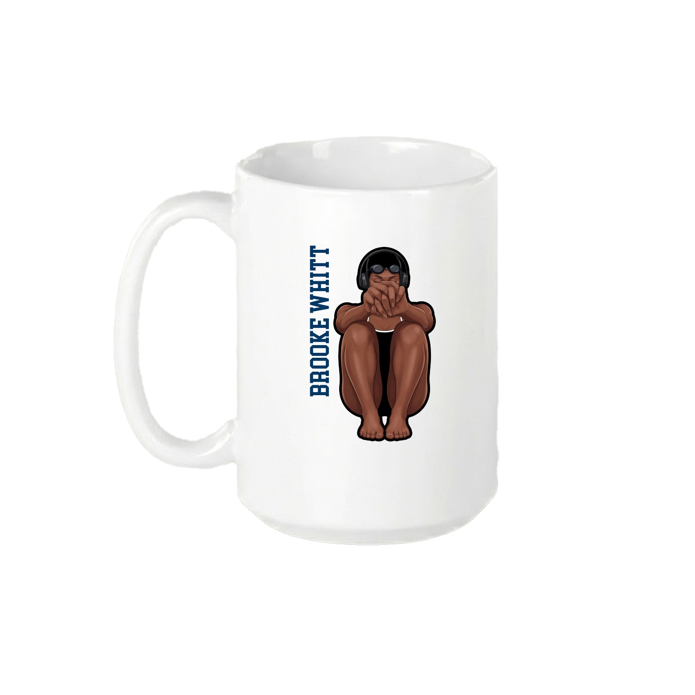 15oz Coffee Mug — Name Vertical in White