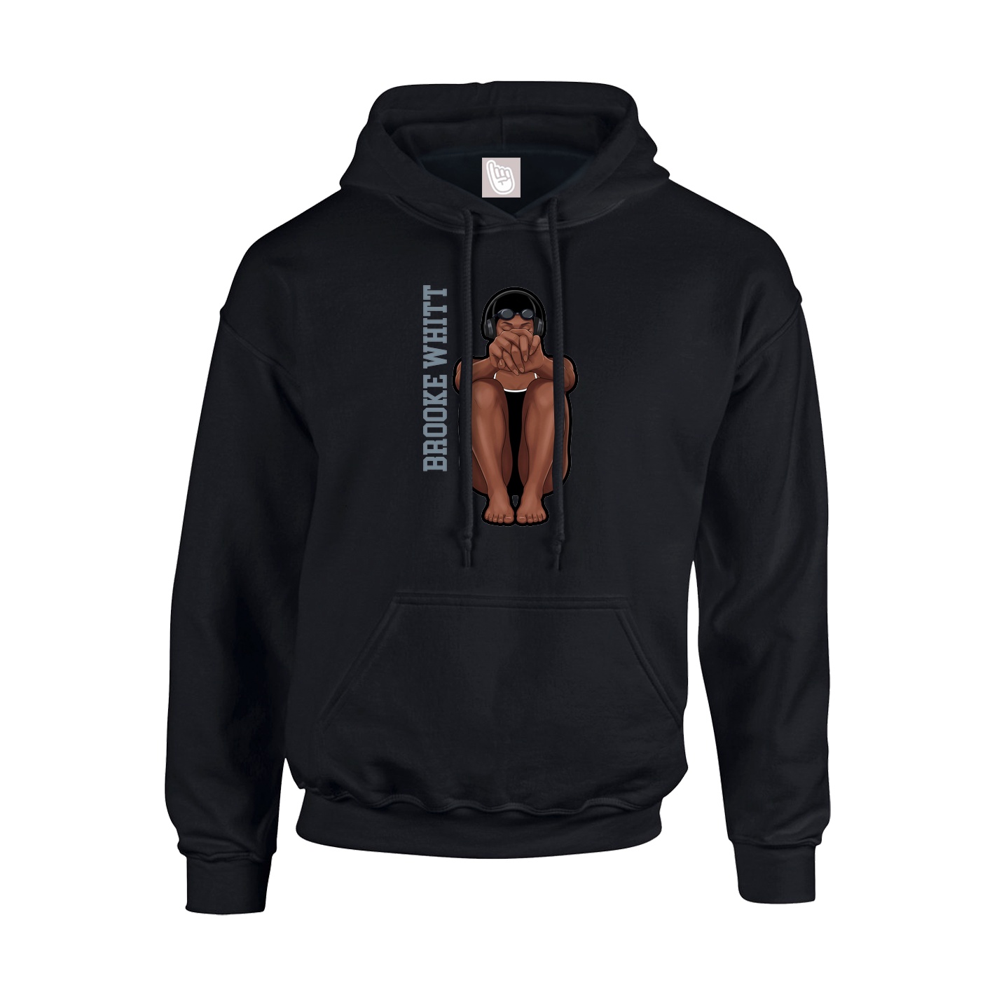 Youth Hoodie — Name Vertical in Black