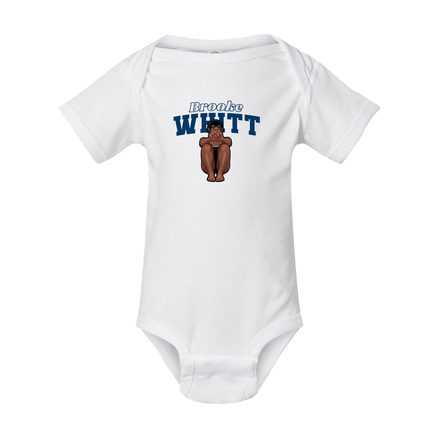 Baby Onesie — Name Arch in White