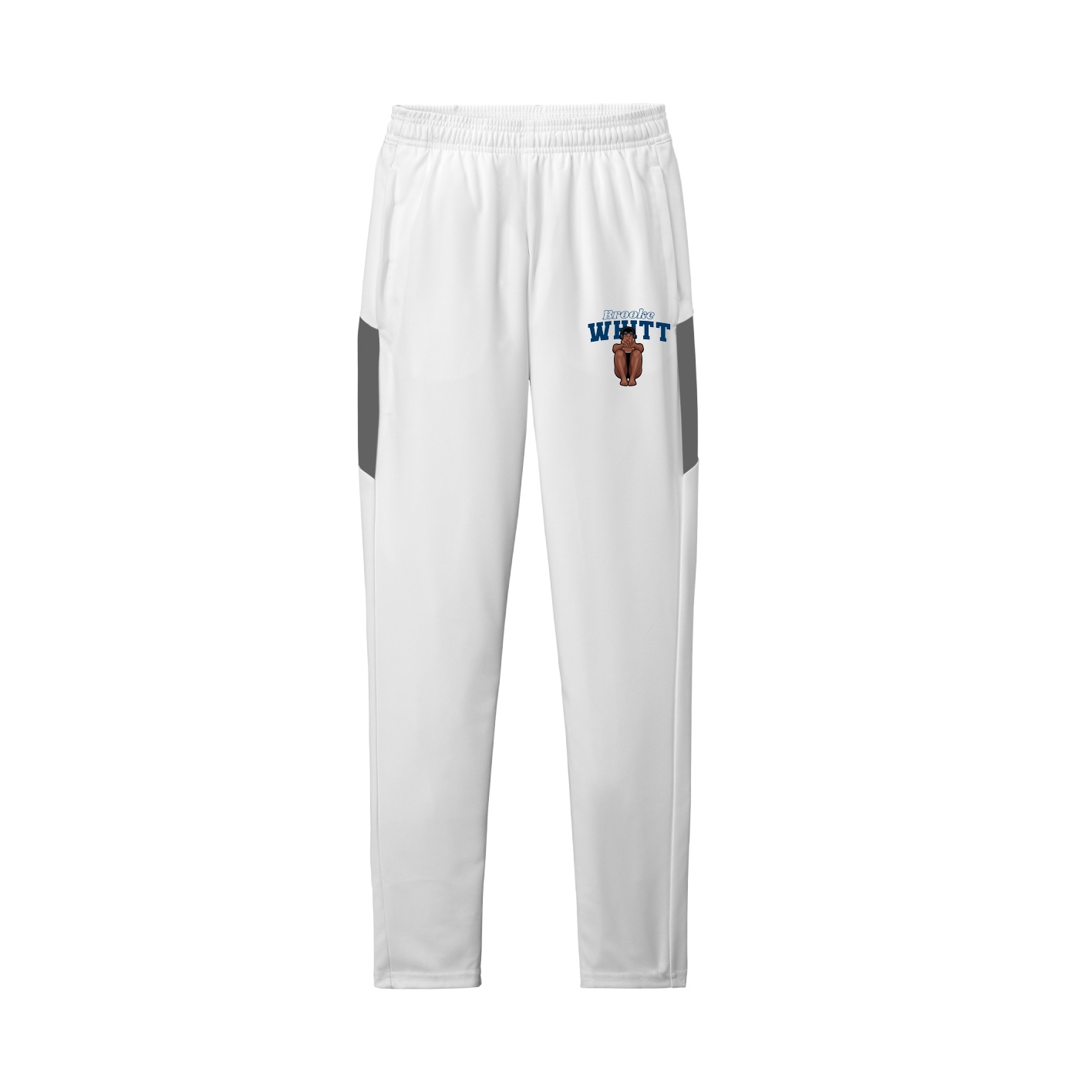 Team Travel Pant — Name Arch in White/Grey