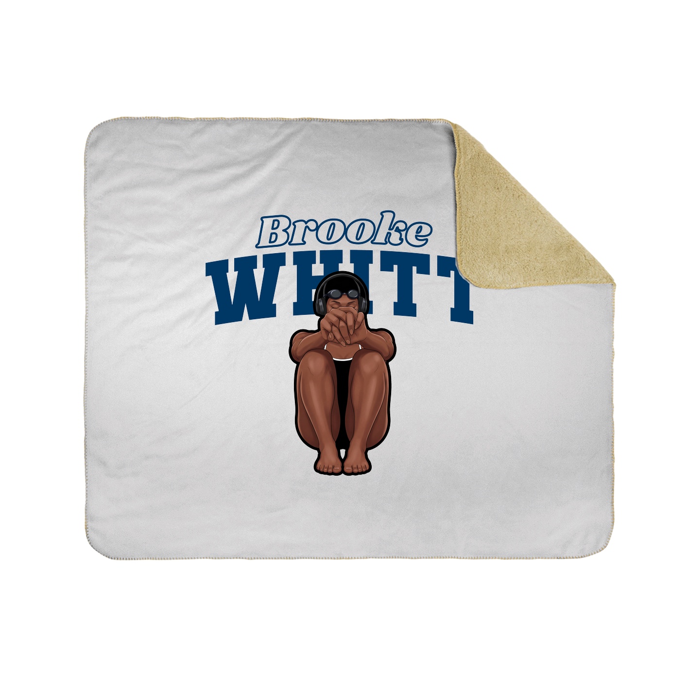 Throw Blanket — Name Arch in White