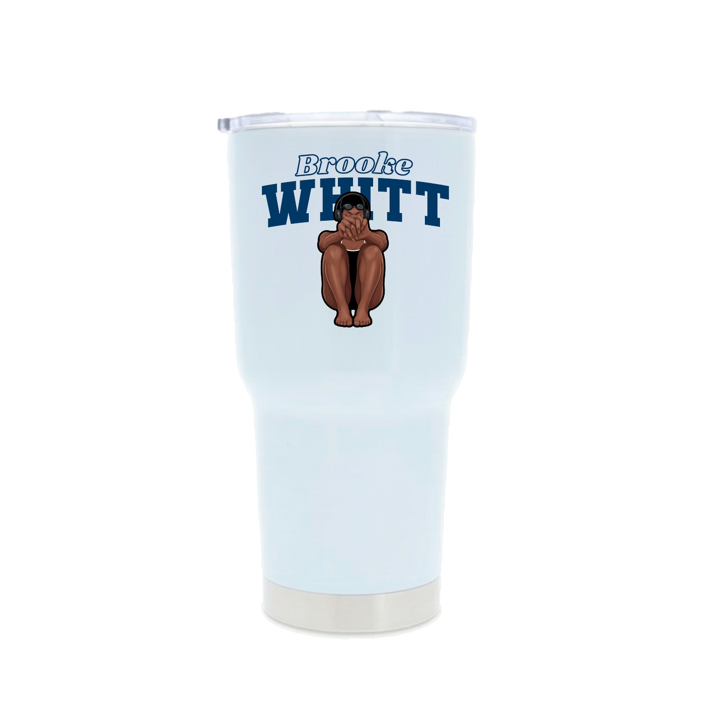 30oz Stainless Steel Tumbler — Name Arch in White