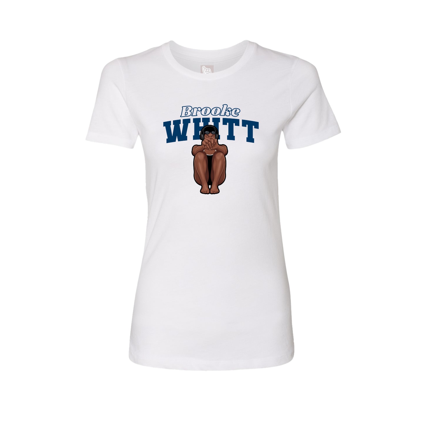 Fitted Women's Tee — Name Arch in White
