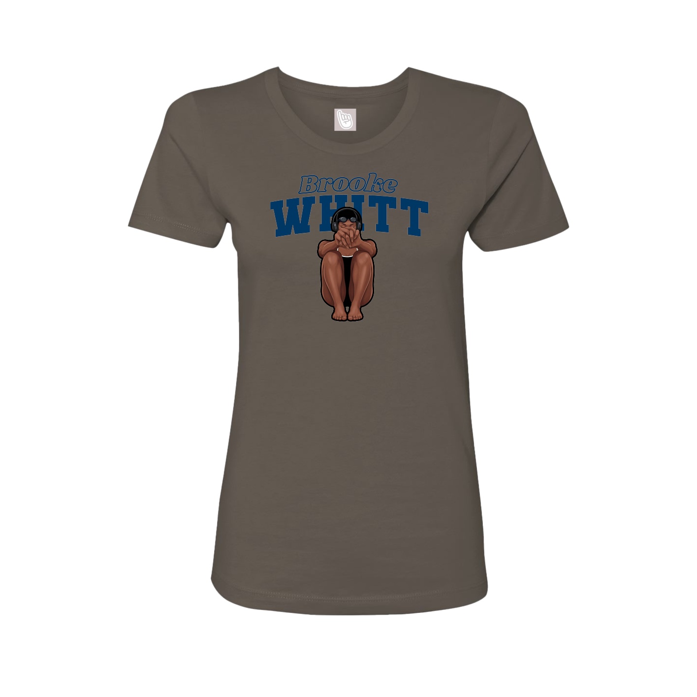 Fitted Women's Tee — Name Arch in Grey