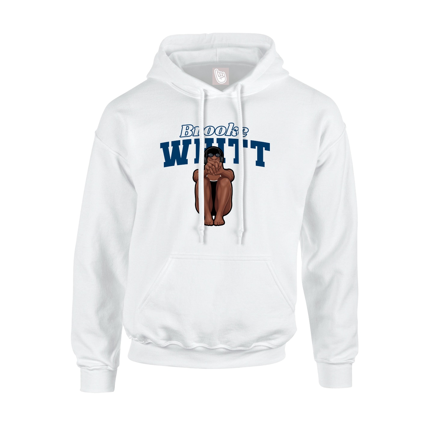 Hoodie — Name Arch in White