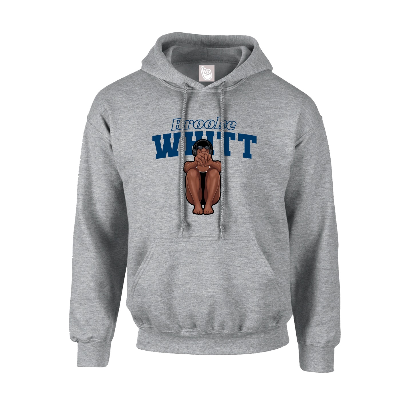 Youth Hoodie — Name Arch in Grey