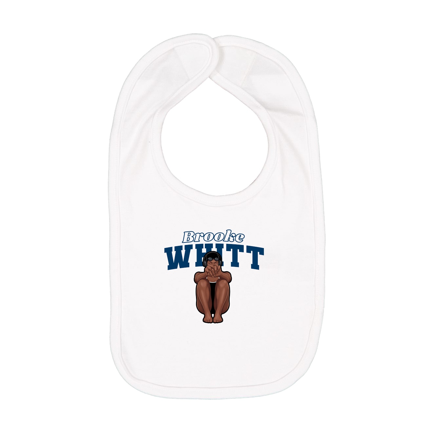 Infant Bib — Name Arch in White