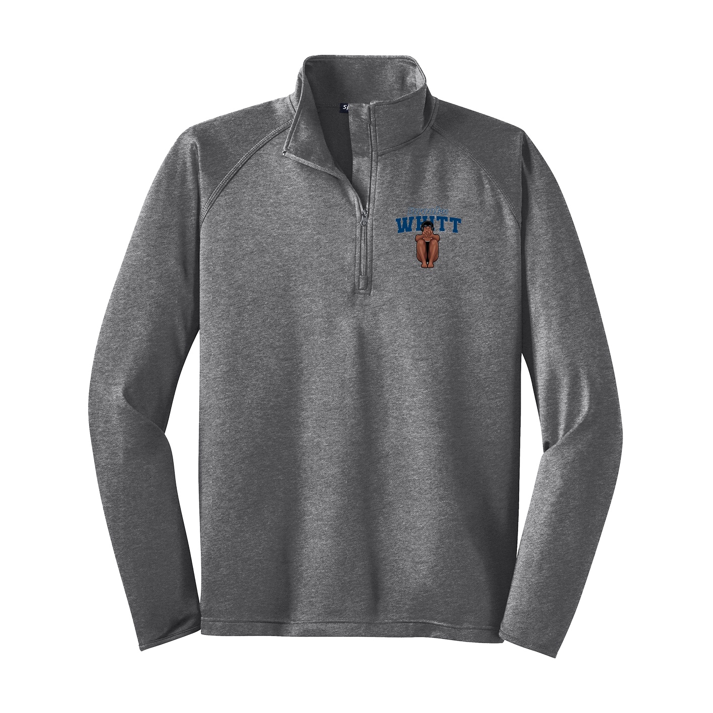 Q-Zip Pullover — Name Arch in Grey