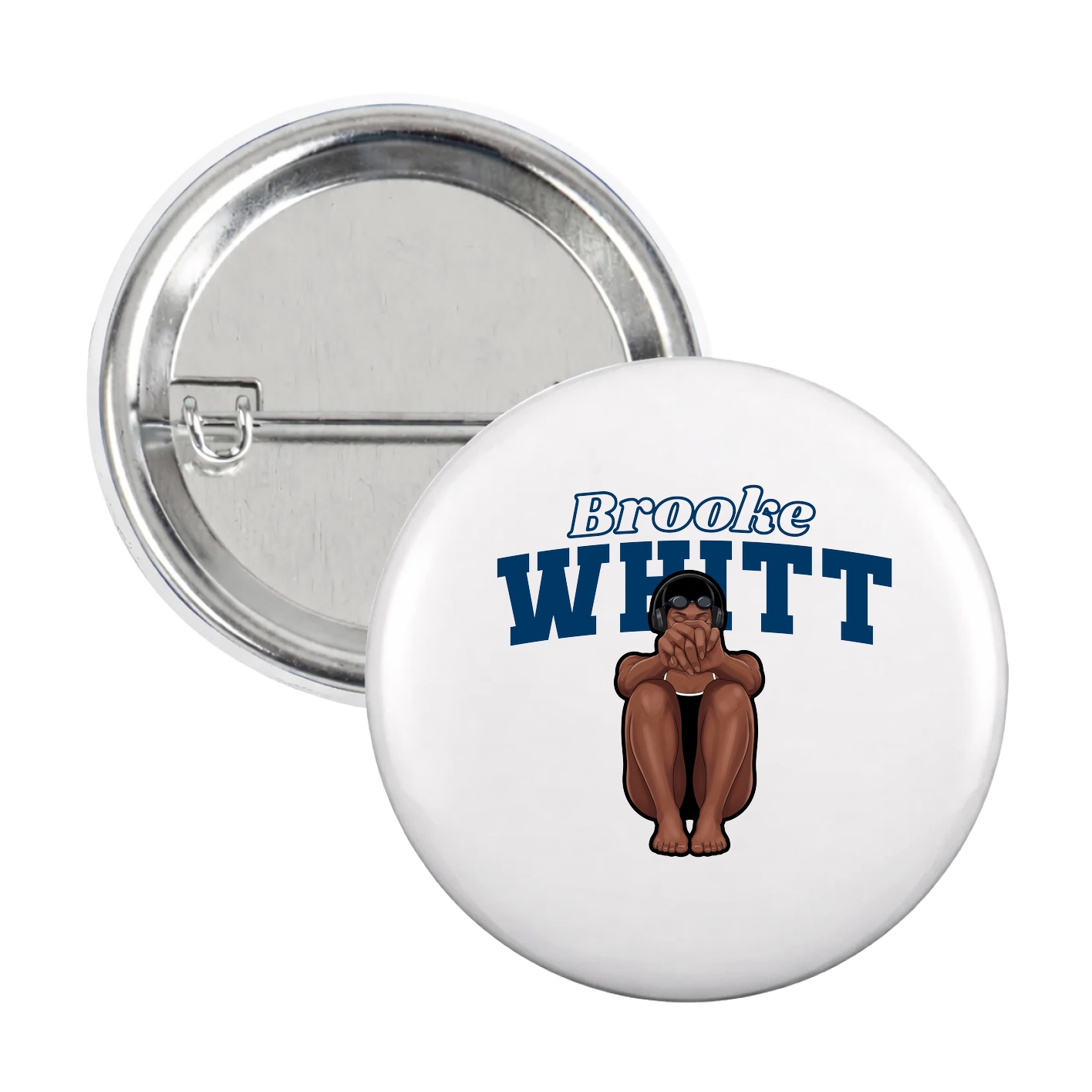 Game Day Button — Name Arch in White