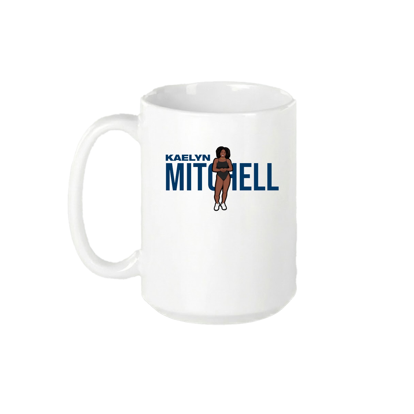 15oz Coffee Mug — Player Name in White