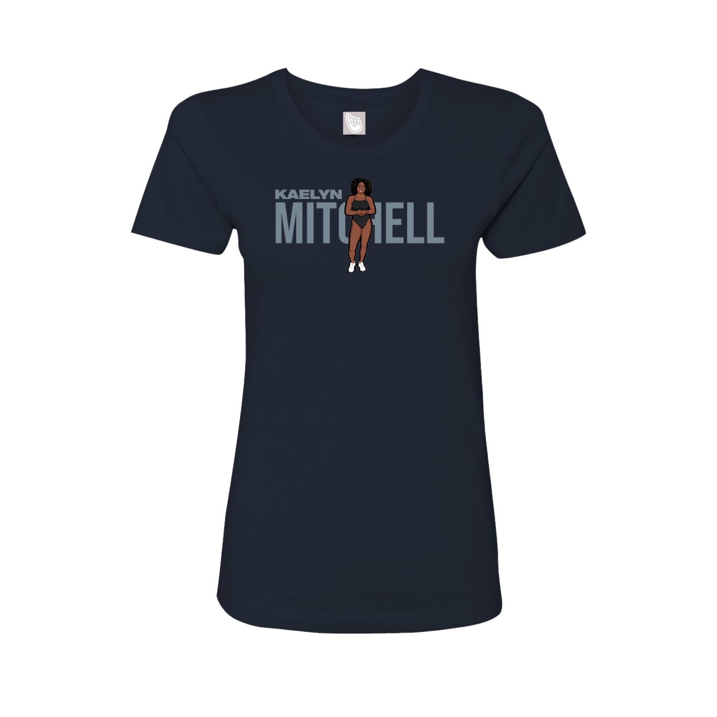 Fitted Women's Tee — Player Name in Navy