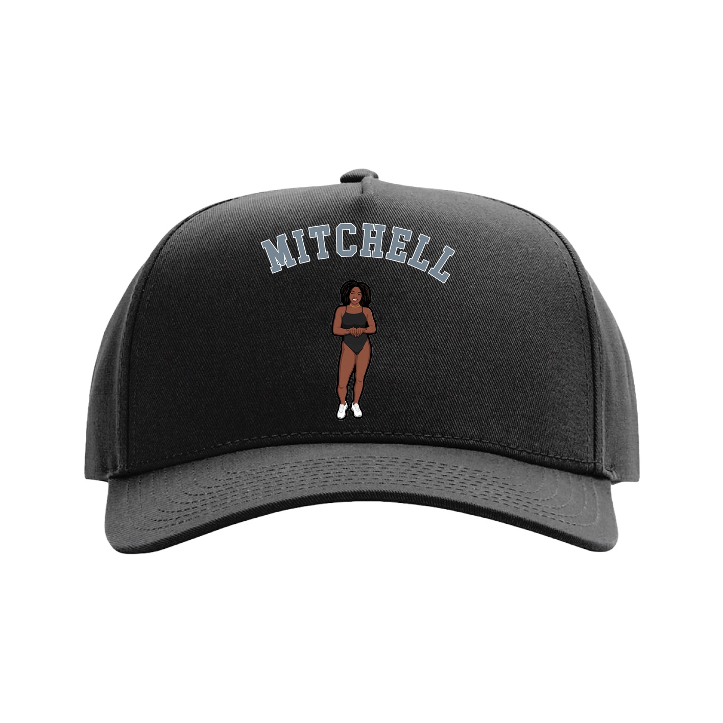 Full Fabric Five-Panel Champ Cap — Shirsey Arch in Black