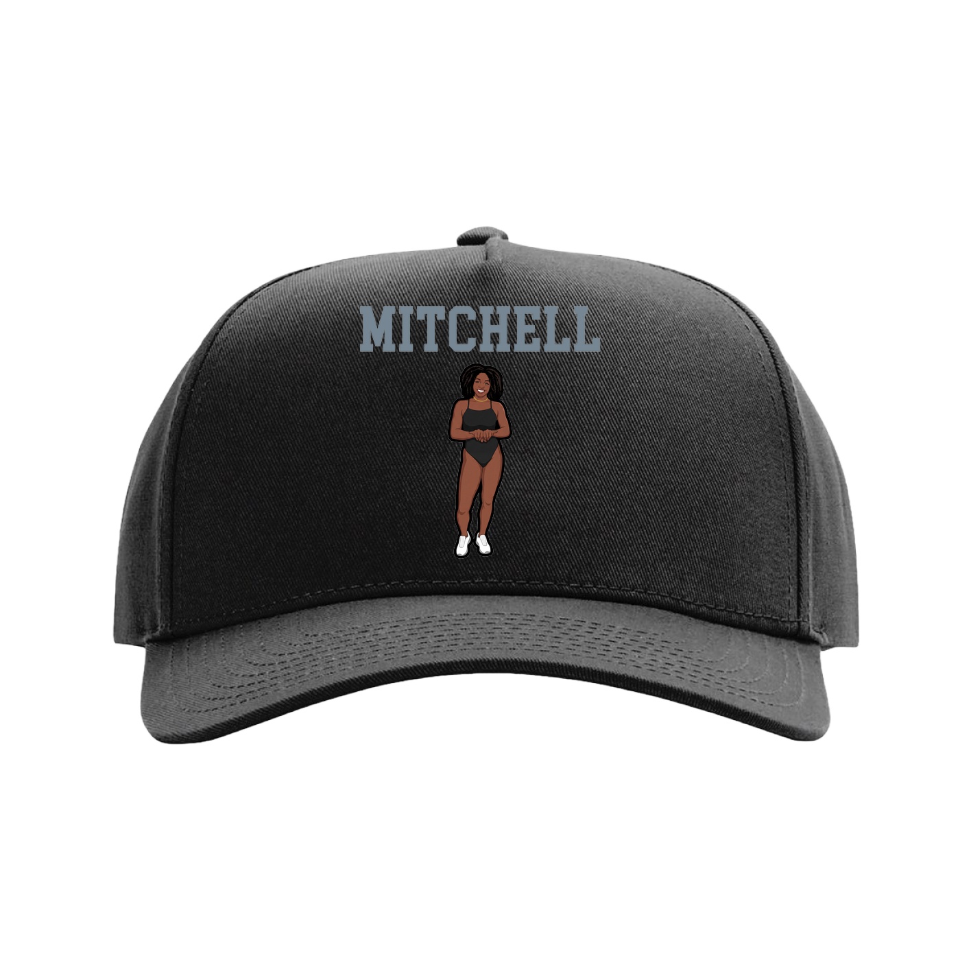 Full Fabric Five-Panel Champ Cap — Shirsey in Black