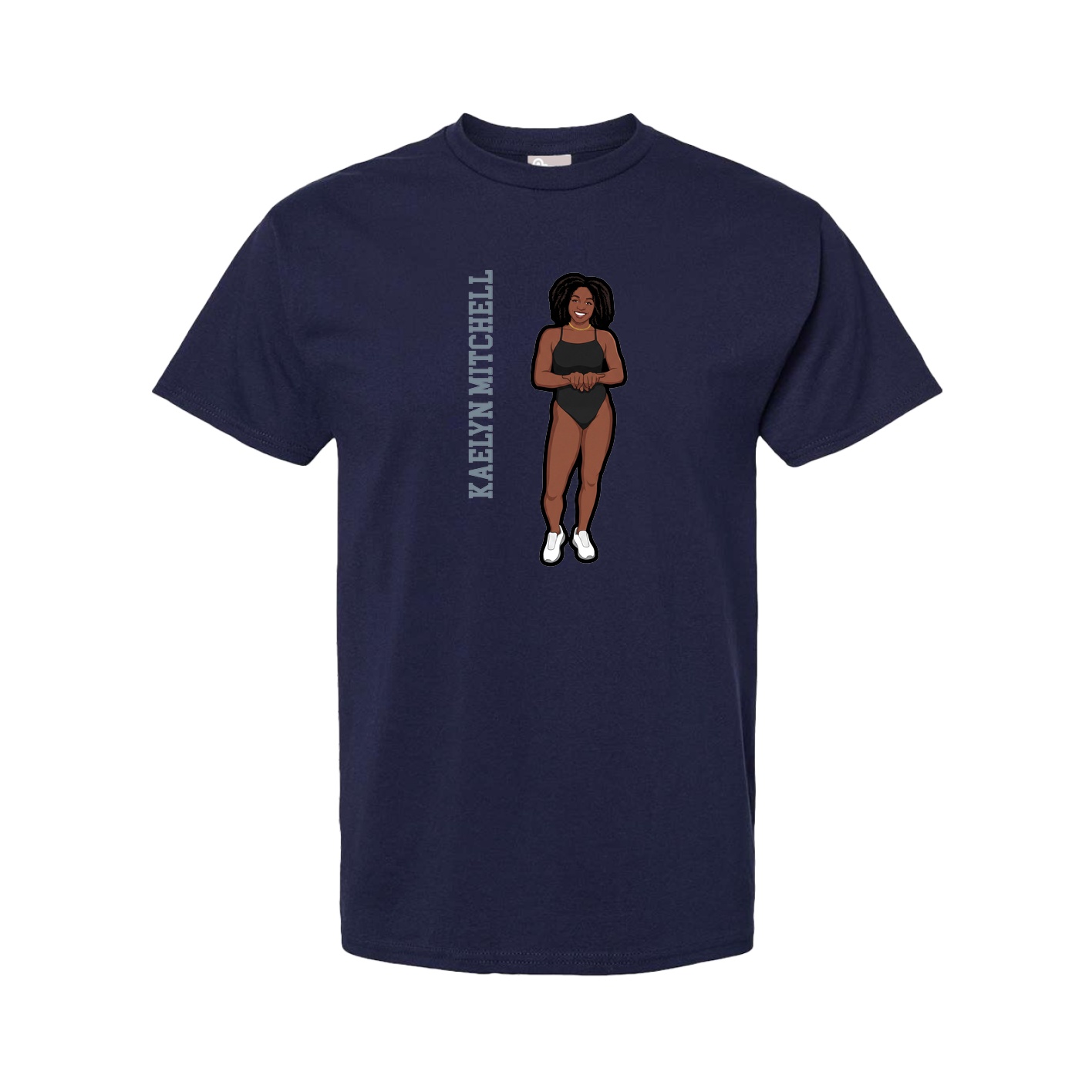 Tee — Name Vertical in Navy